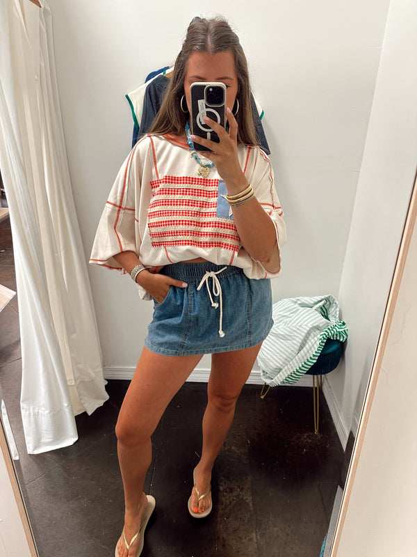 American Flag Oversized Top