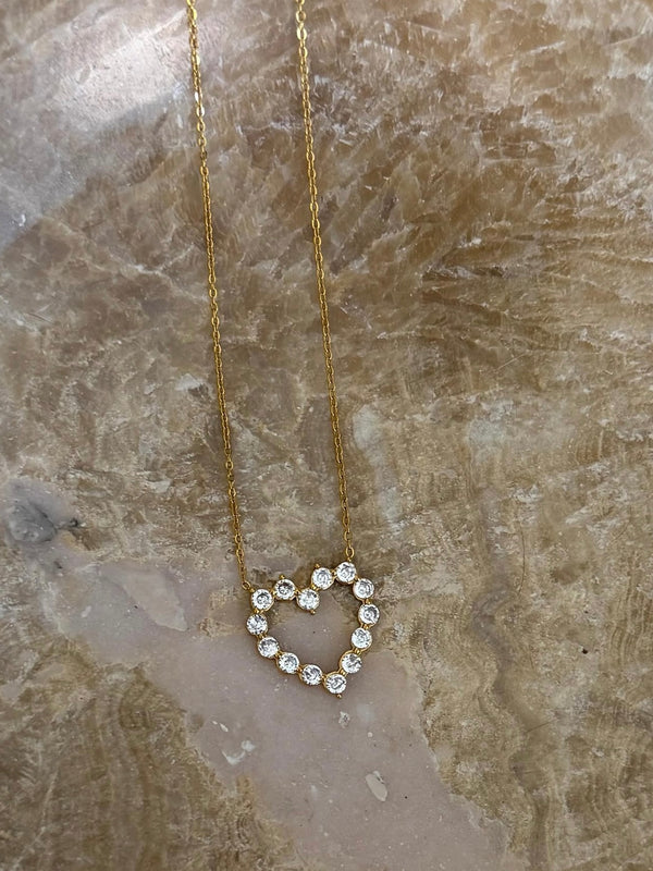 Rhinestone Heart Necklace