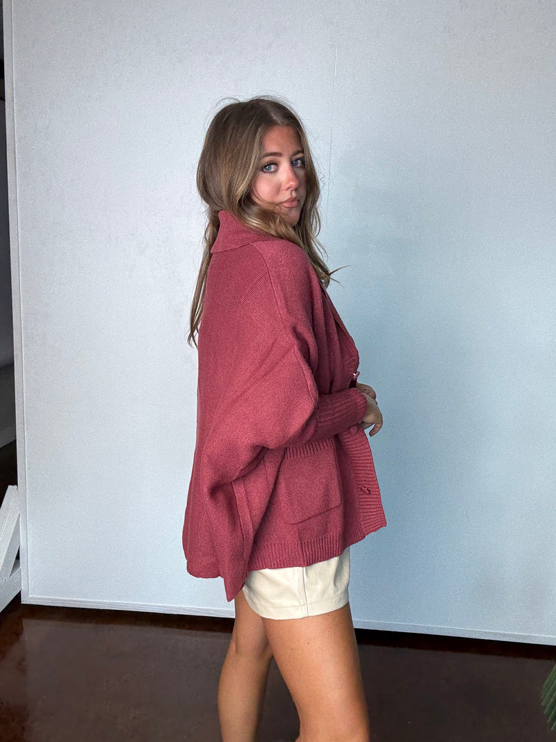 Dark Rose Cardigan
