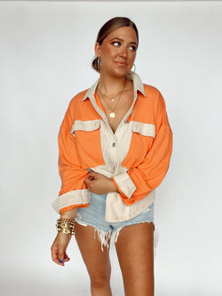 Orange Contrast Button Up