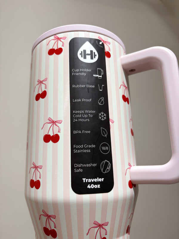 Sweet Cherry HydroJug 40 oz Traveler Tumbler