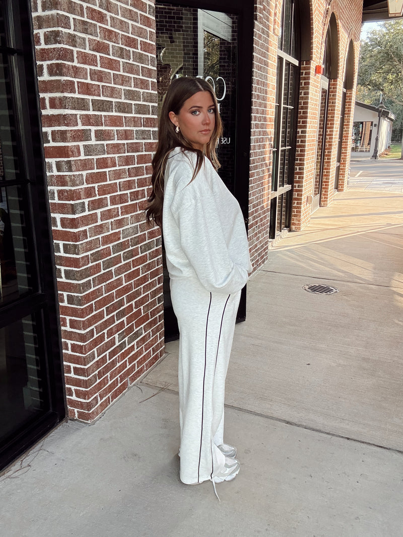 Light Grey Scuba Pant Set