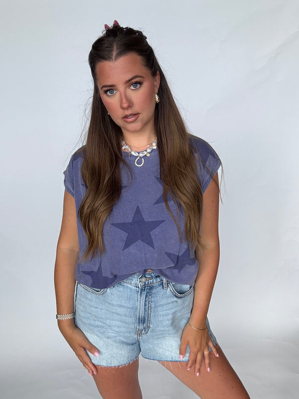 Blue Star Muscle Tee