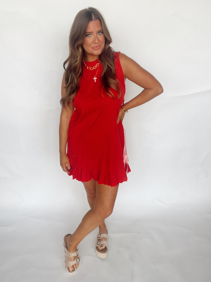 Red Varsity Tennis Dress