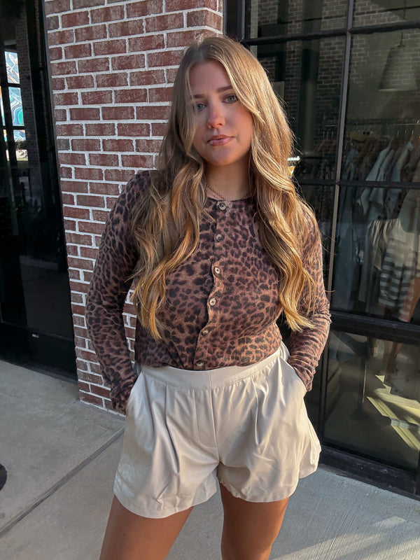 Leopard Knit Top