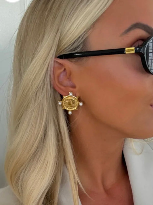Pearl Coin Earring