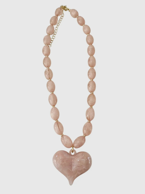 Roxie Pink Beaded Necklace