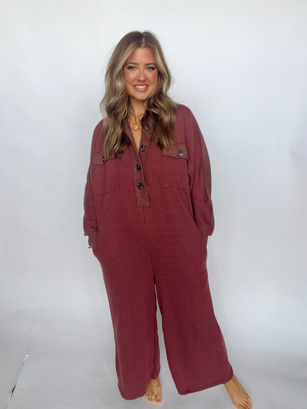 The Mallory Jumpsuit | Burgundy