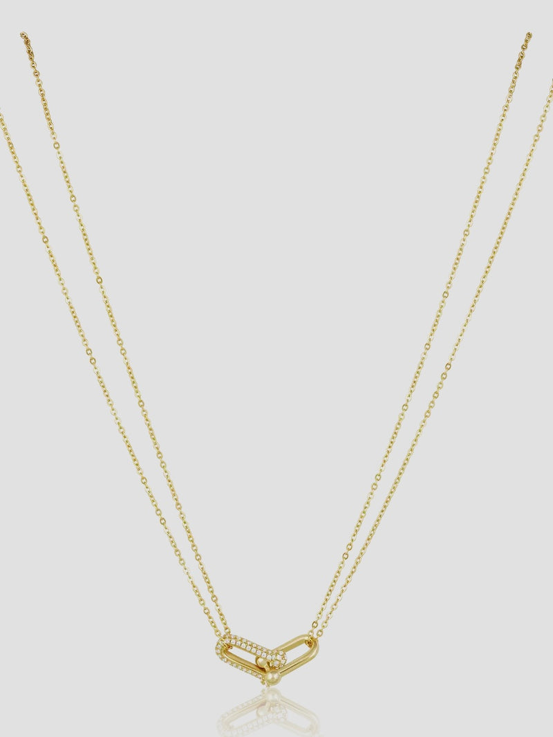 U Link Pave Necklace