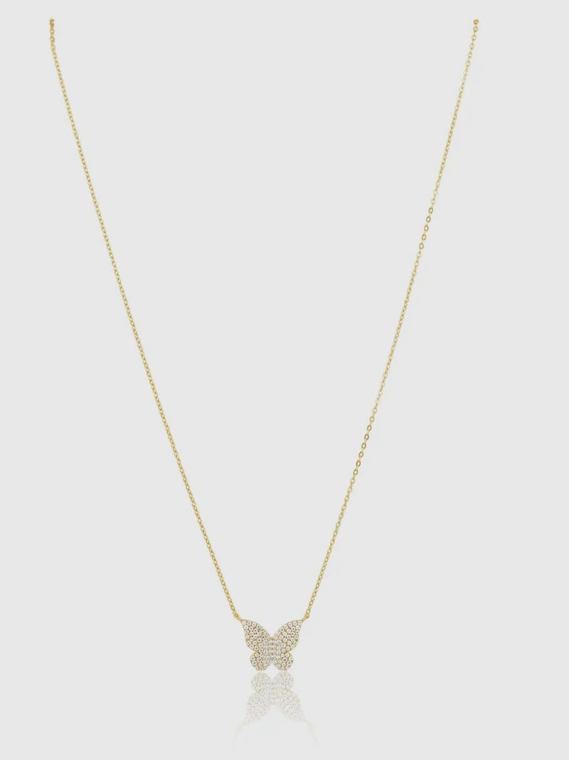 Elsie Pave Butterfly Necklace