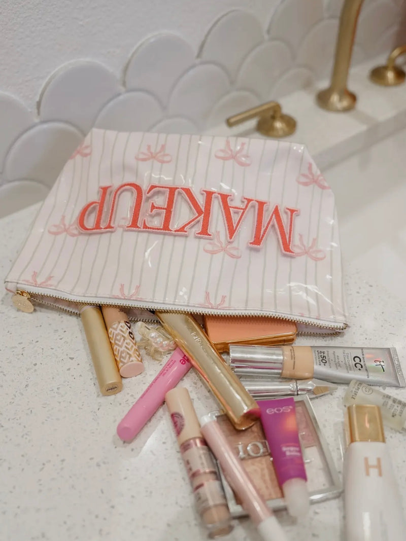 Clear Makeup Ribbon Bag