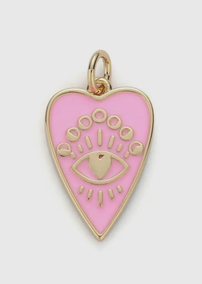 Elongated Pink Heart Charm