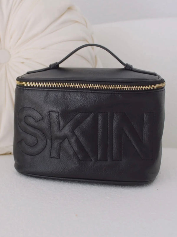 Skin Black Leather Handle Bag