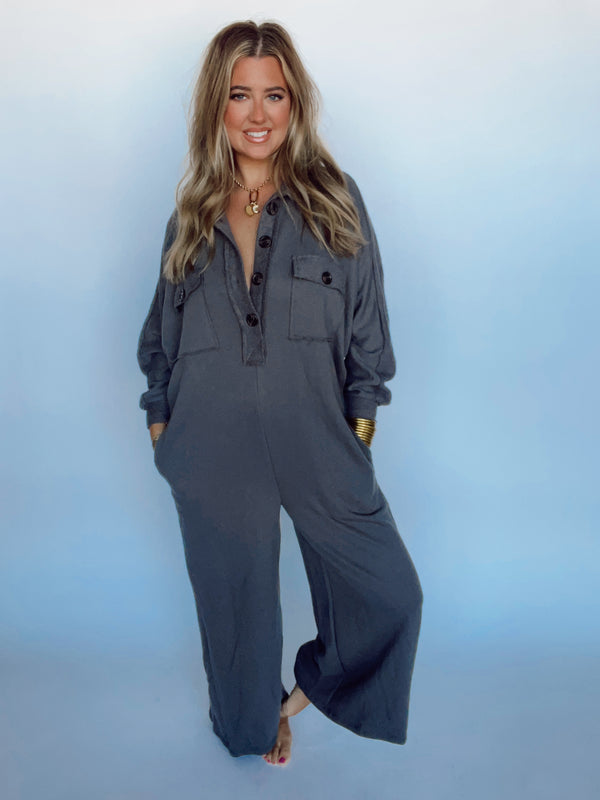 The Mallory Jumpsuit | Charcoal