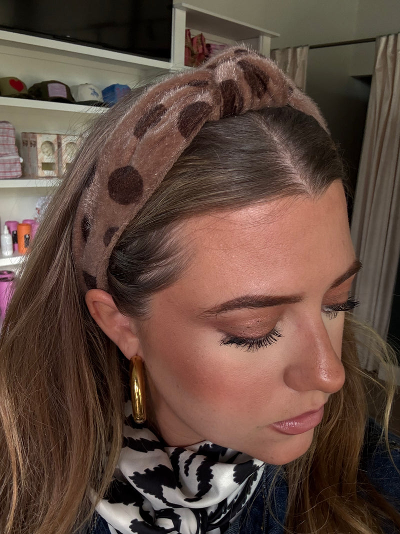 Brown Polka Dot Headband