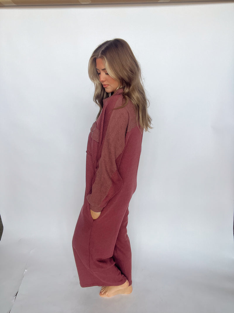 The Mallory Jumpsuit | Burgundy