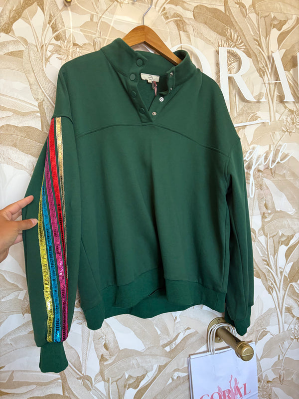 Green Sequin Pullover