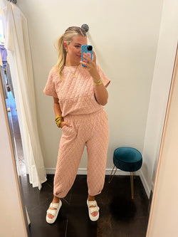 Blush Quilted Pant Set