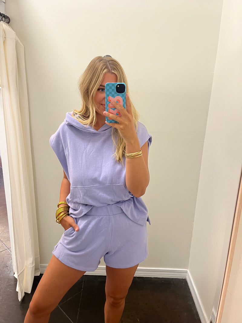 Fleece Harbor Short Set | Lavender