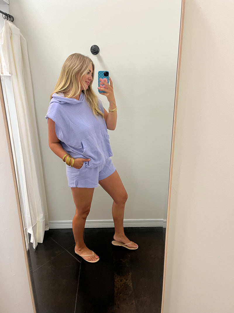 Fleece Harbor Short Set | Lavender