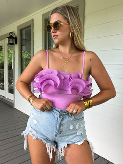 Lavender Ruffle Bodysuit