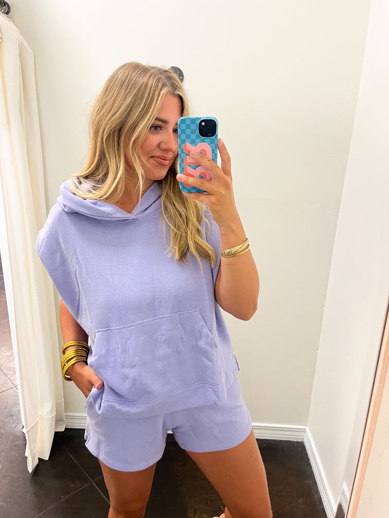 Fleece Harbor Short Set | Lavender
