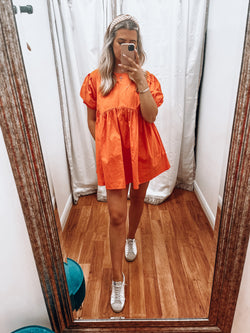 Orange Babydoll Dress