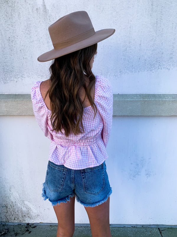 Pink Gingham Top