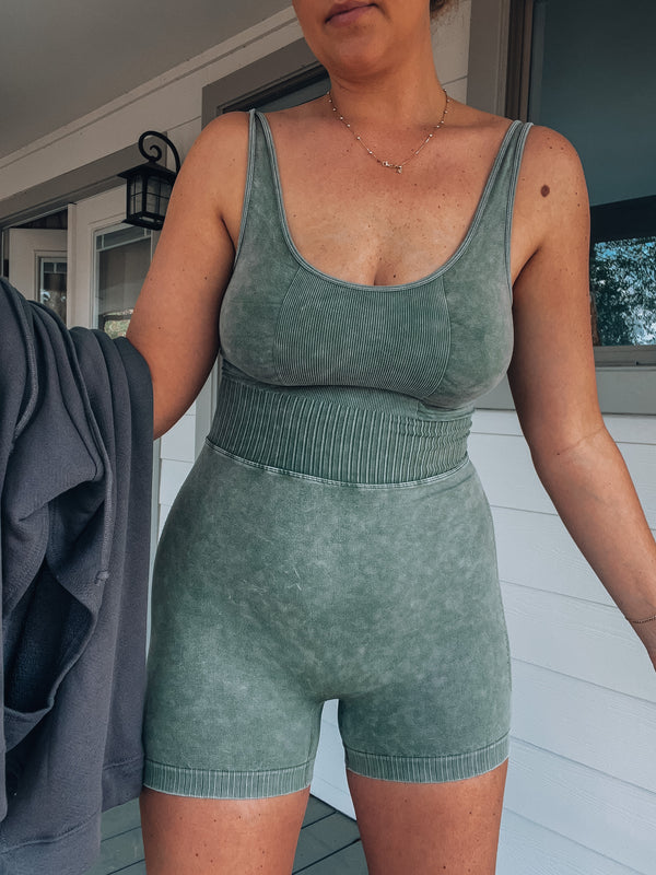 Olive Washed One Piece