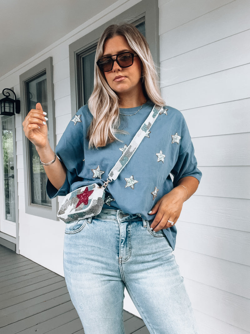 Blue Star Oversized Top