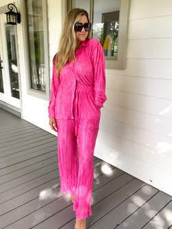 The Pink Pleated Set