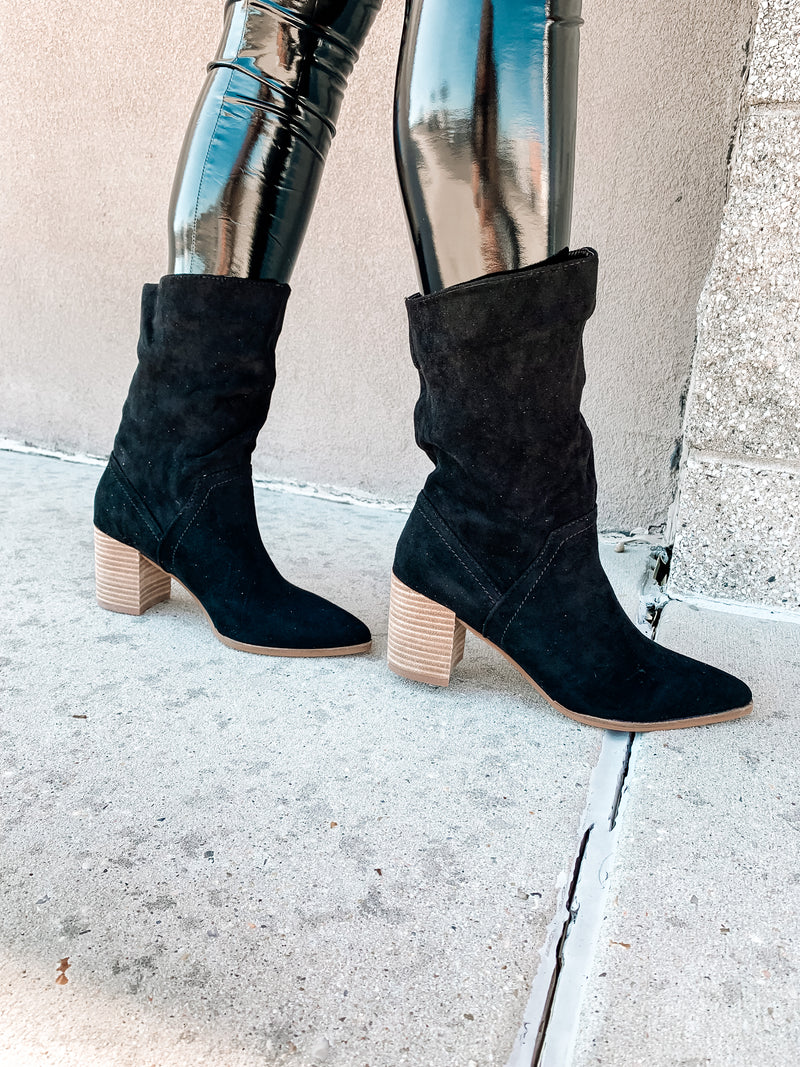 Black Slouched Bootie