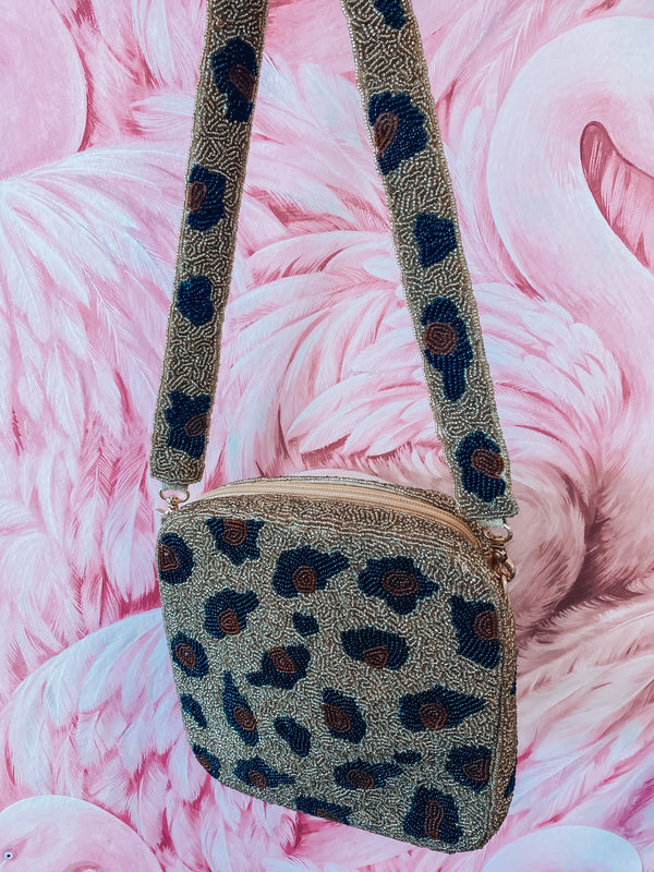Cheetah Beaded Bag
